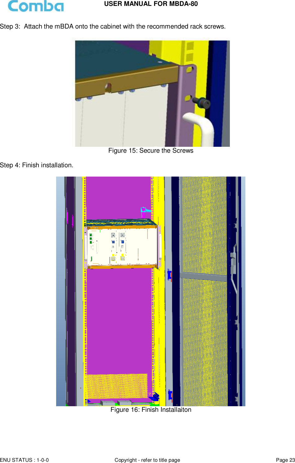 Page 23 of Comba Telecom Network Systems MBDA-80 mBDA Band Seletive Repeater User Manual 