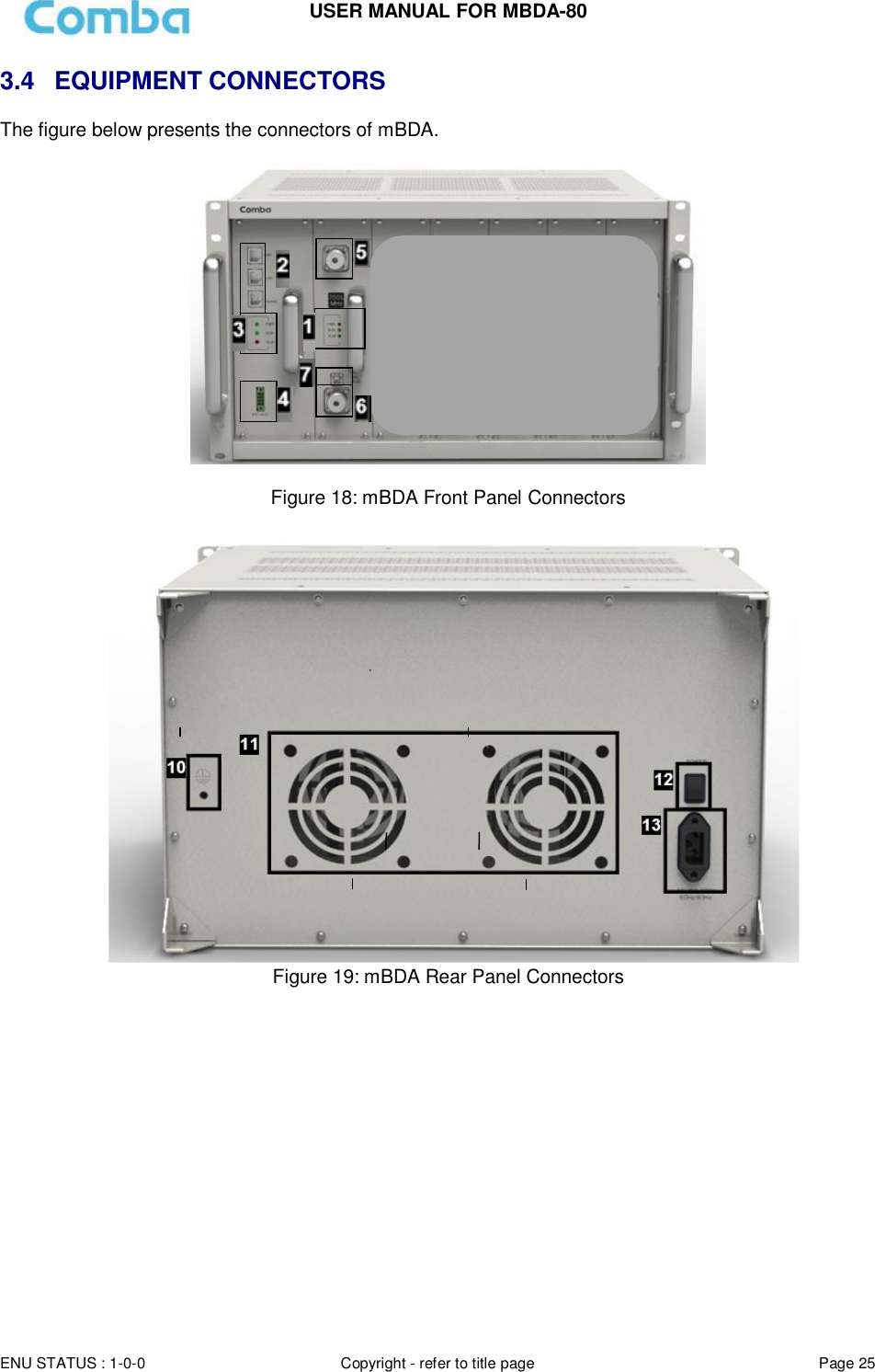 Page 25 of Comba Telecom Network Systems MBDA-80 mBDA Band Seletive Repeater User Manual 