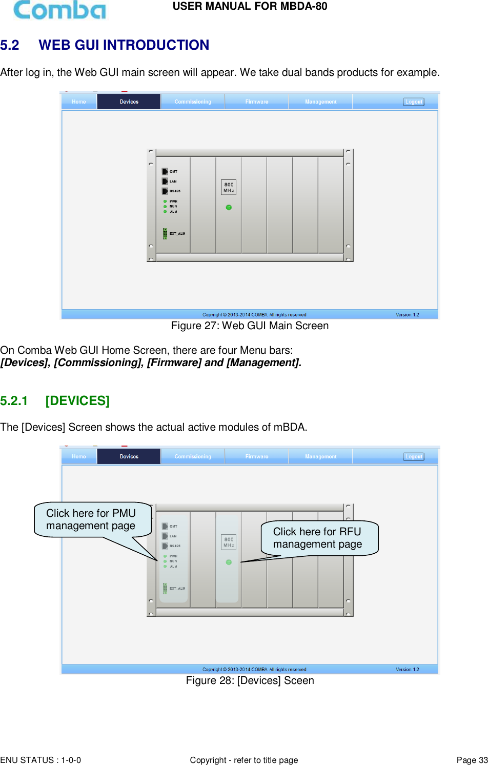 Page 33 of Comba Telecom Network Systems MBDA-80 mBDA Band Seletive Repeater User Manual 