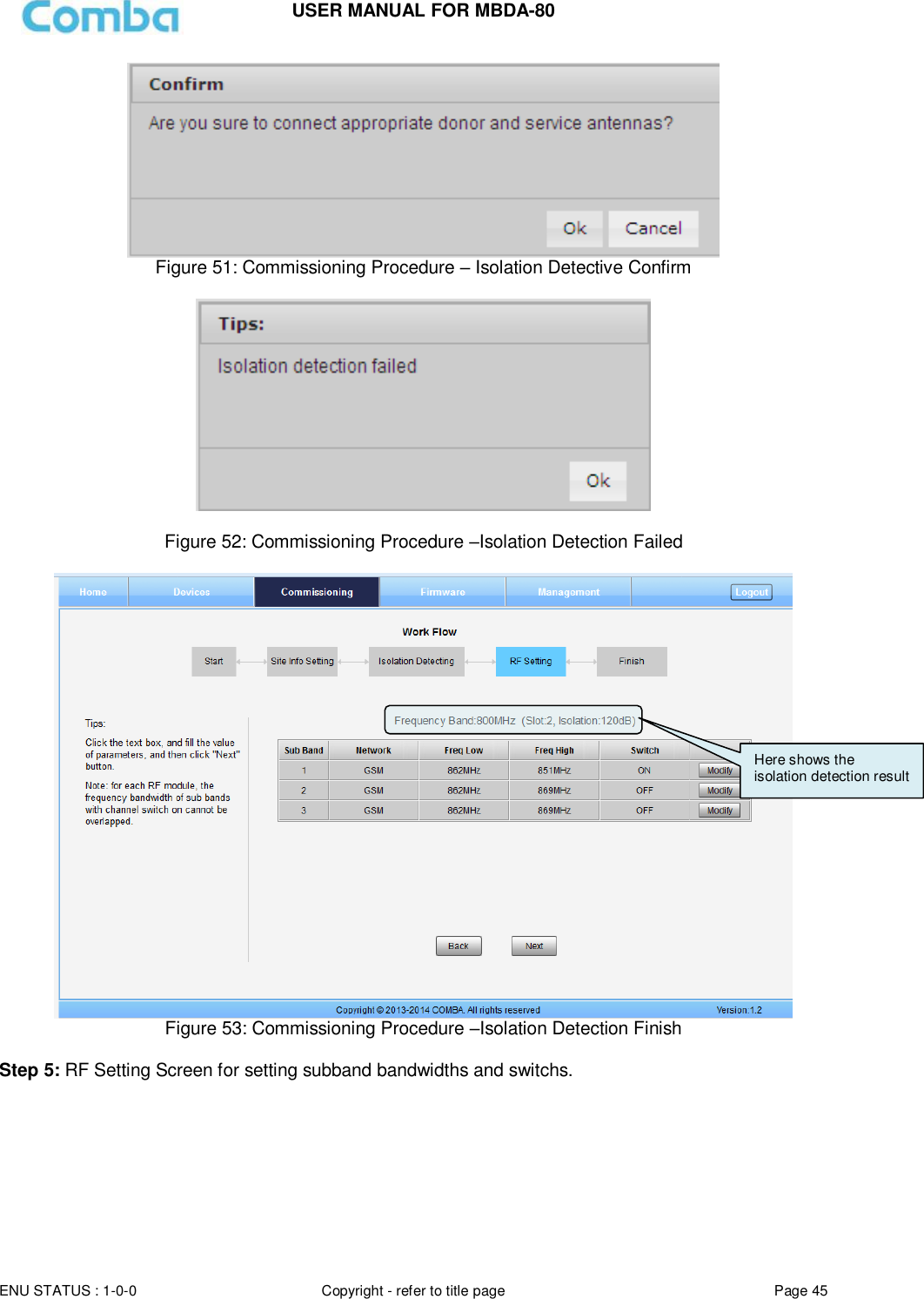 Page 45 of Comba Telecom Network Systems MBDA-80 mBDA Band Seletive Repeater User Manual 