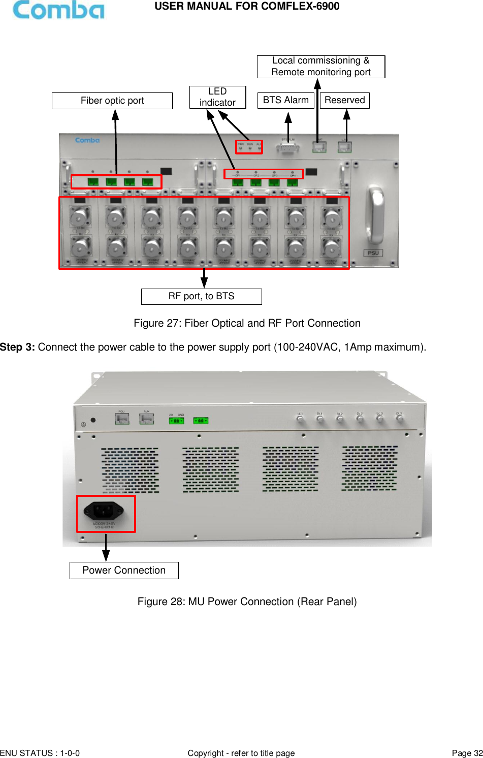 Page 32 of Comba Telecom COMFLEX-6900 ComFlex Series Distributed Antenna System User Manual 