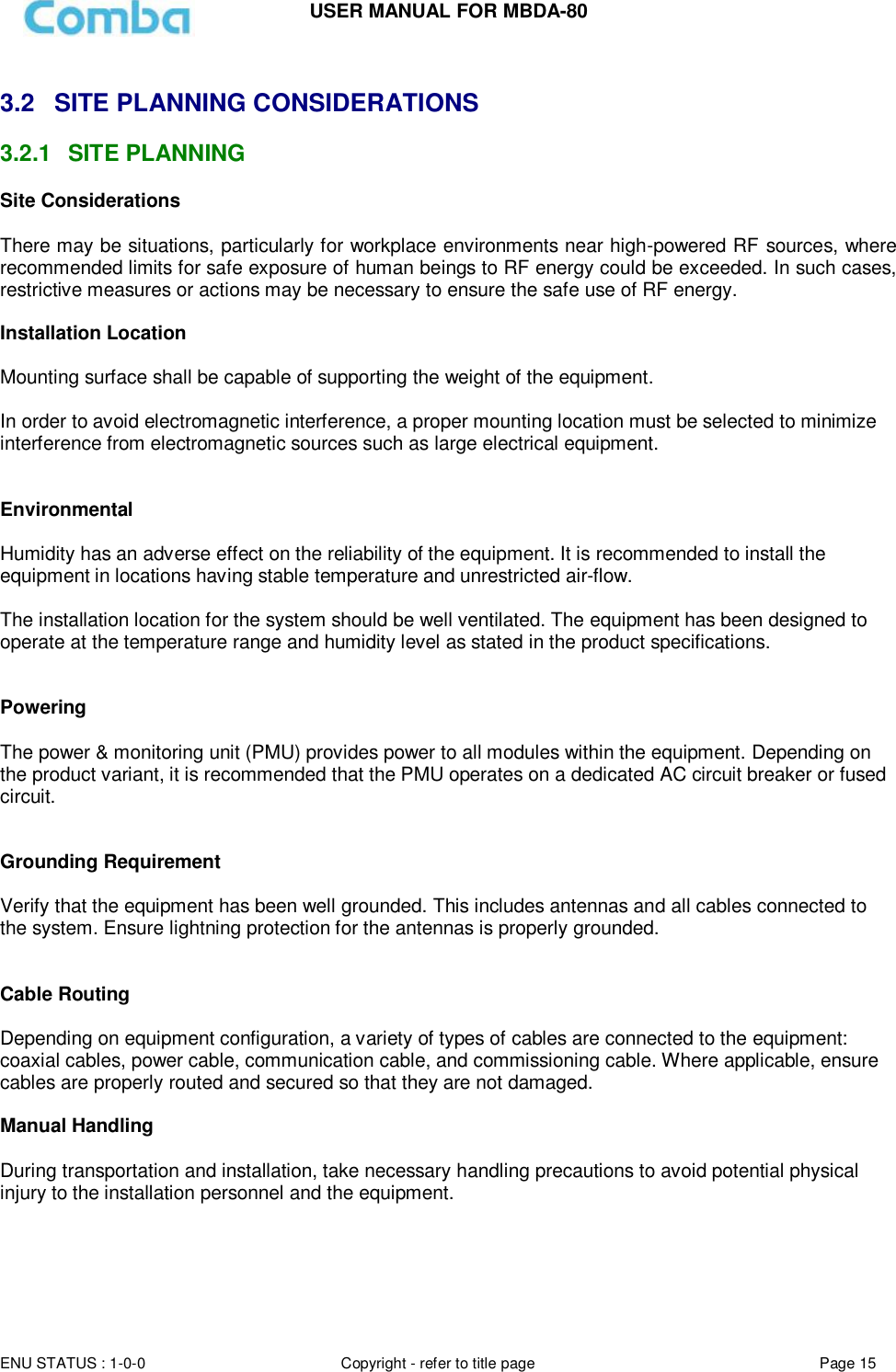 Page 15 of Comba Telecom MBDA-80 mBDA Band Seletive Repeater User Manual 