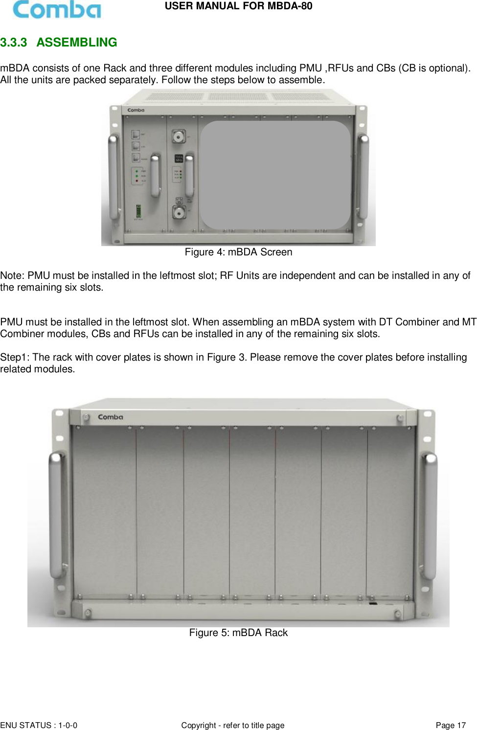 Page 17 of Comba Telecom MBDA-80 mBDA Band Seletive Repeater User Manual 