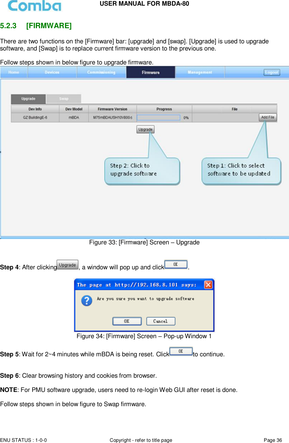 Page 36 of Comba Telecom MBDA-80 mBDA Band Seletive Repeater User Manual 