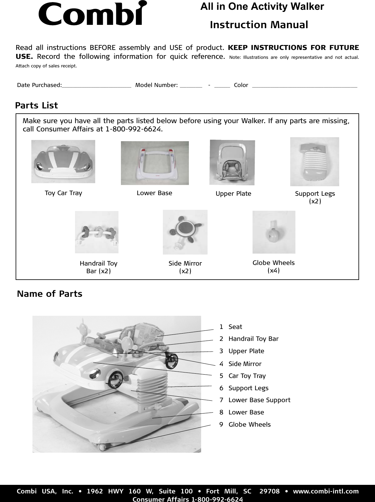 Combi All In One Activity Walker 5300 Owner S Manual Page1