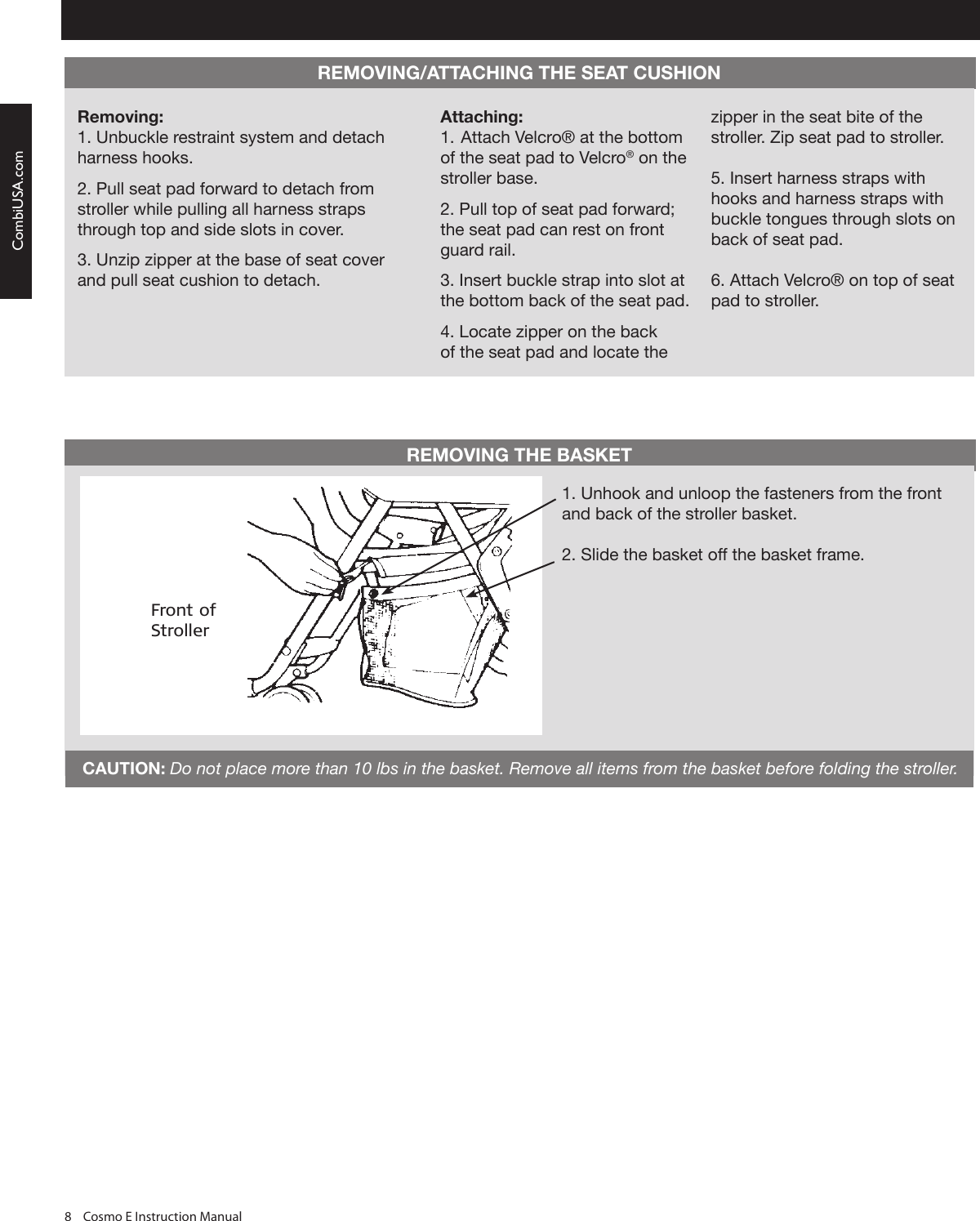 Page 8 of 12 - Combi Combi-Cosmo-E-Owner-S-Manual
