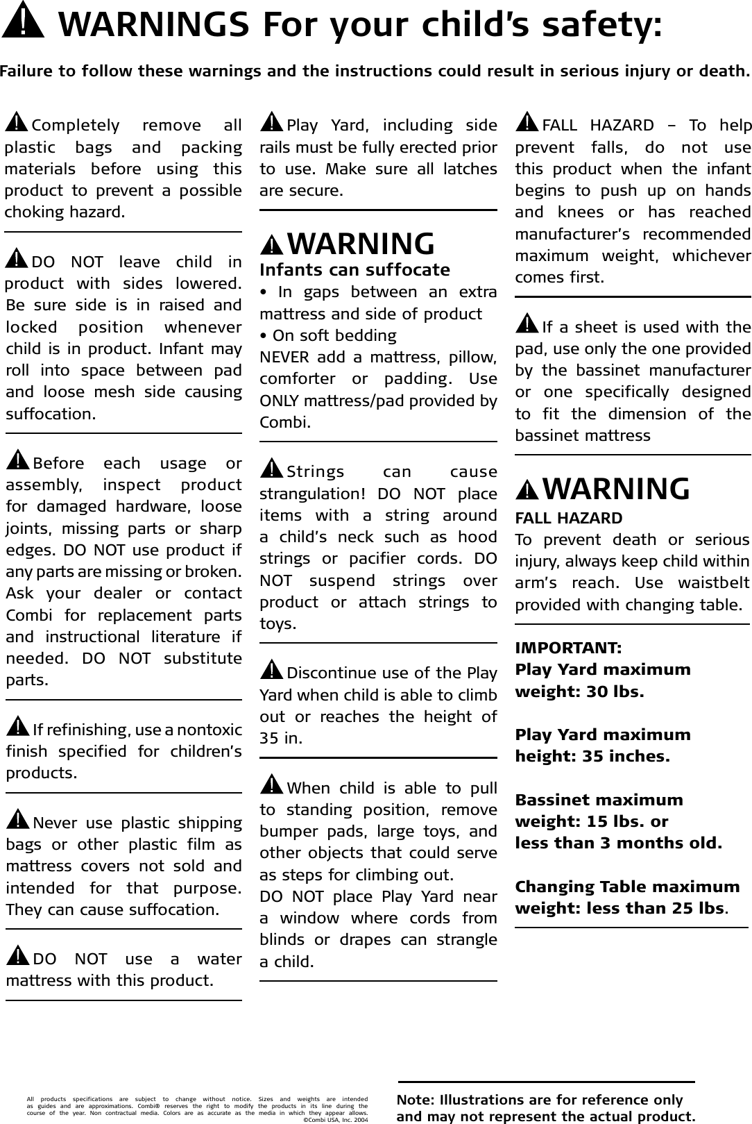 Page 2 of 12 - Combi Combi-Play-Yard--9400-Owner-S-Manual 9400_PlayYard_IM