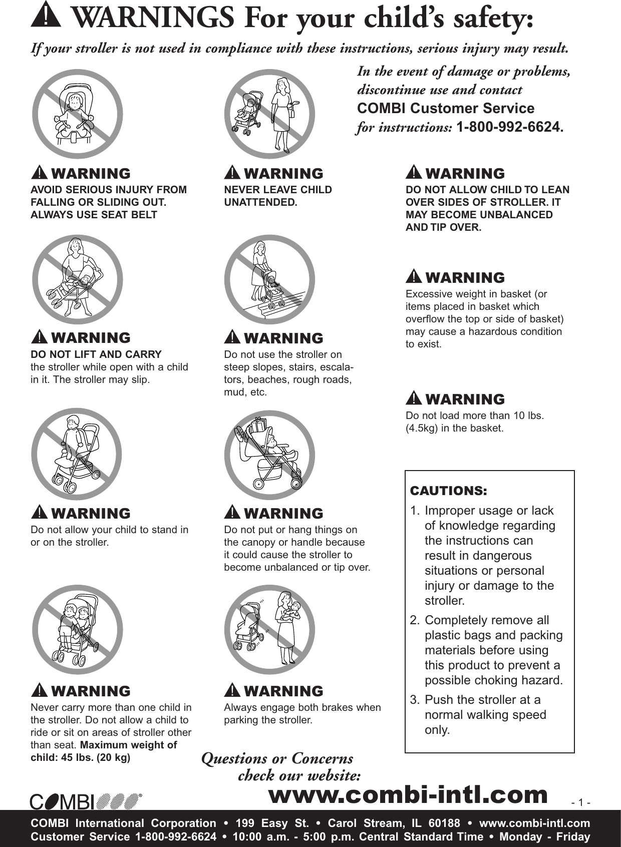 Page 2 of 8 - Combi Combi-Travel-Savvy--2120-Owner-S-Manual 2120_travel_savvy_2002