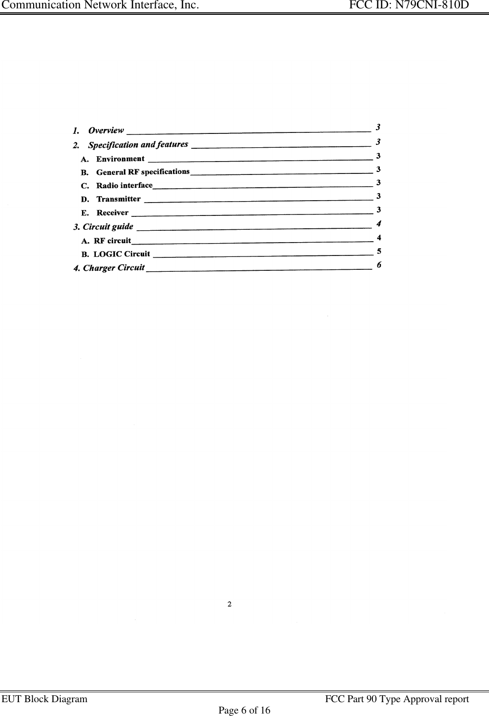 Communication Network Interface, Inc. FCC ID: N79CNI-810DEUT Block Diagram FCC Part 90 Type Approval reportPage 6 of 16