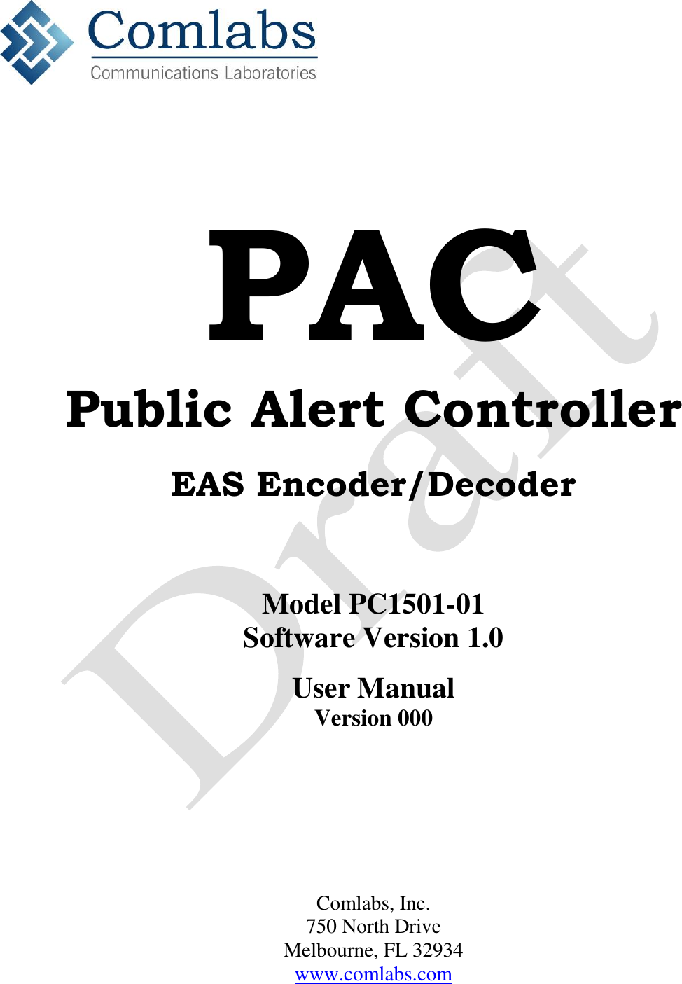 Communications Laboratories PC1501 Public alert controller, EAS Encoder