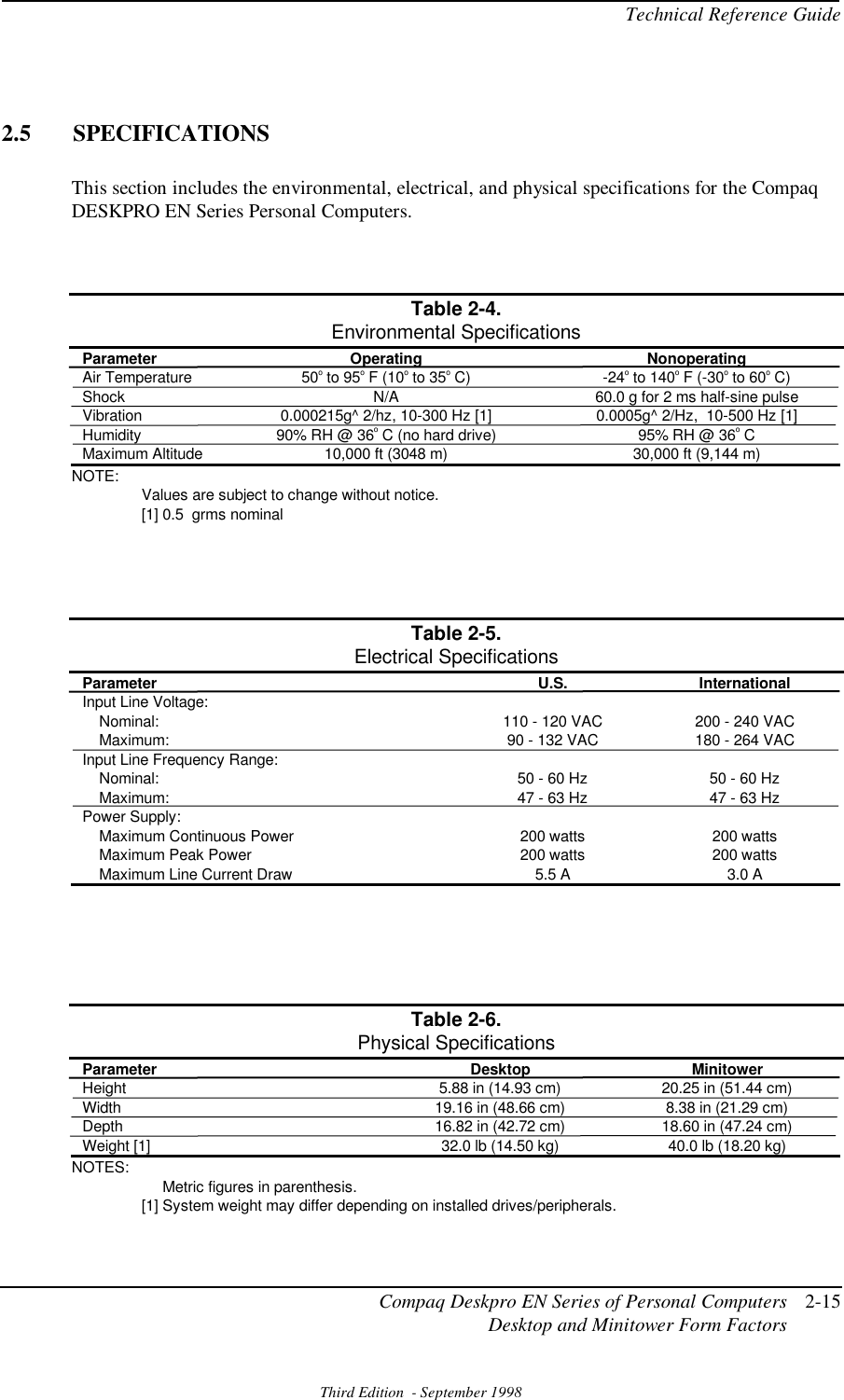 Compaq Deskpro En Series Users Manual Technical Reference Guide