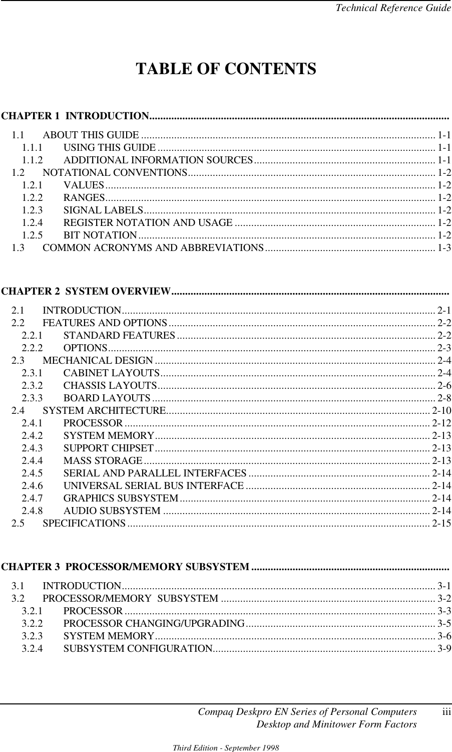 Compaq Deskpro En Series Users Manual Technical Reference Guide