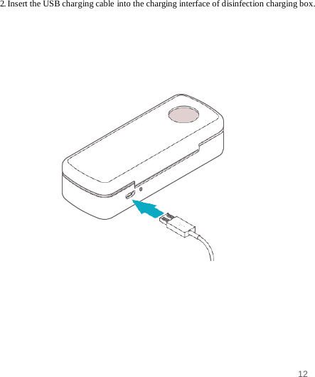 12    2. Insert the USB charging cable into the charging interface of disinfection charging box.       