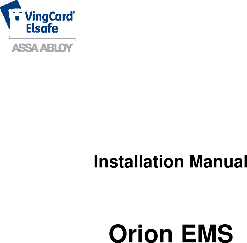     Installation Manual   Orion EMS  