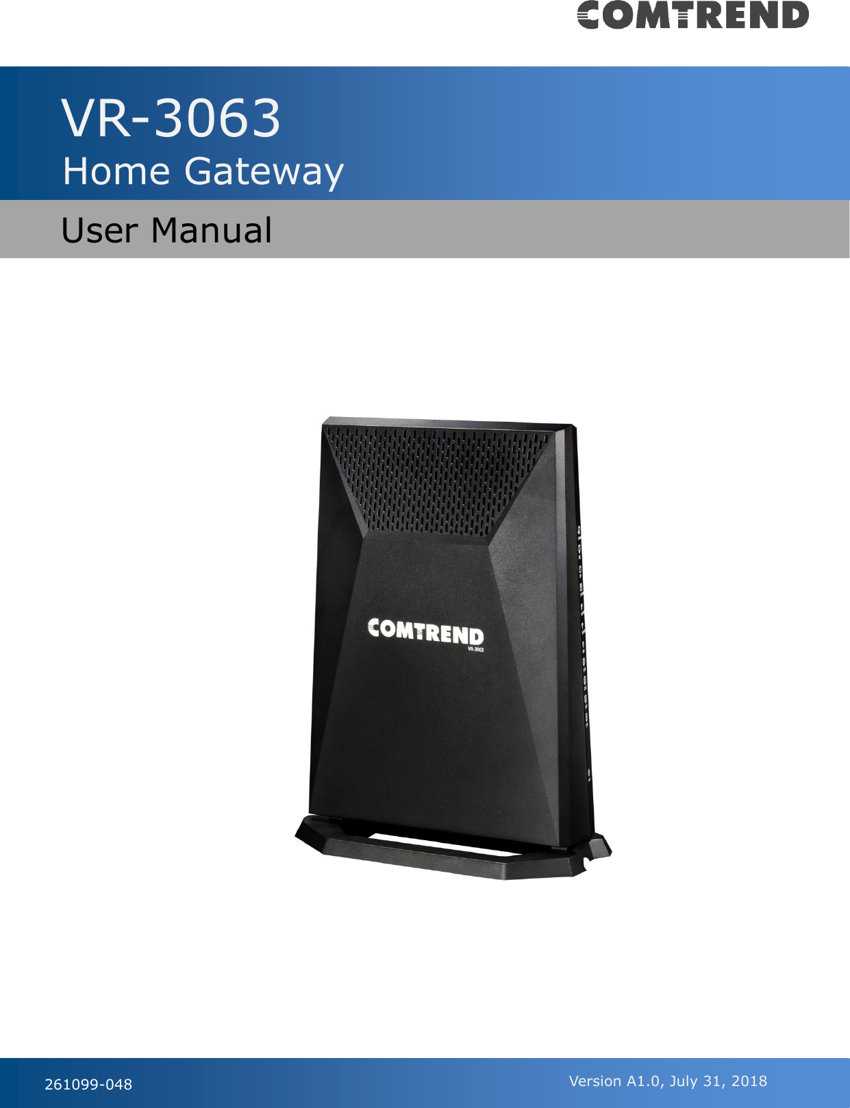 Page 1 of Comtrend VR3063U Home Gateway User Manual CT 5374