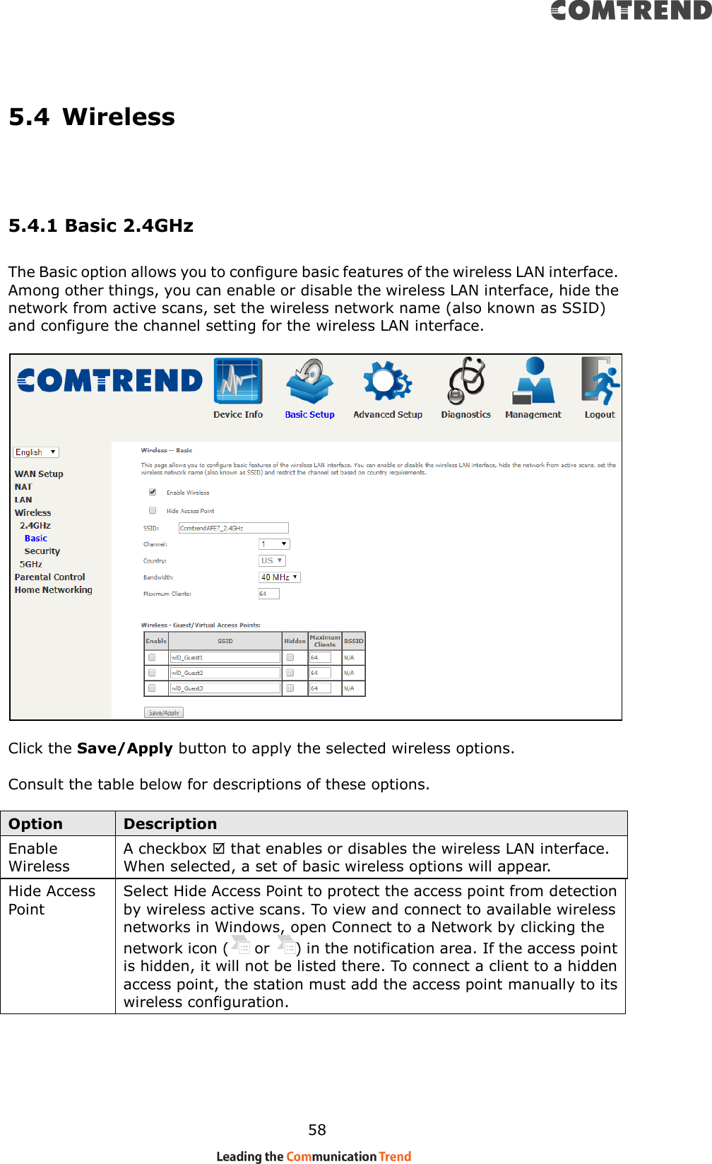 Page 59 of Comtrend VR3063U Home Gateway User Manual CT 5374