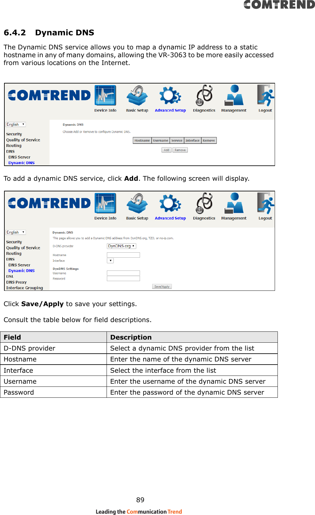 Page 20 of Comtrend VR3063U Home Gateway User Manual CT 5374