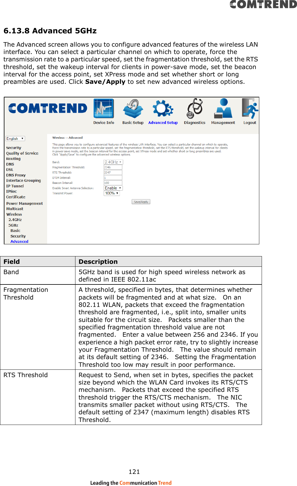 Page 52 of Comtrend VR3063U Home Gateway User Manual CT 5374