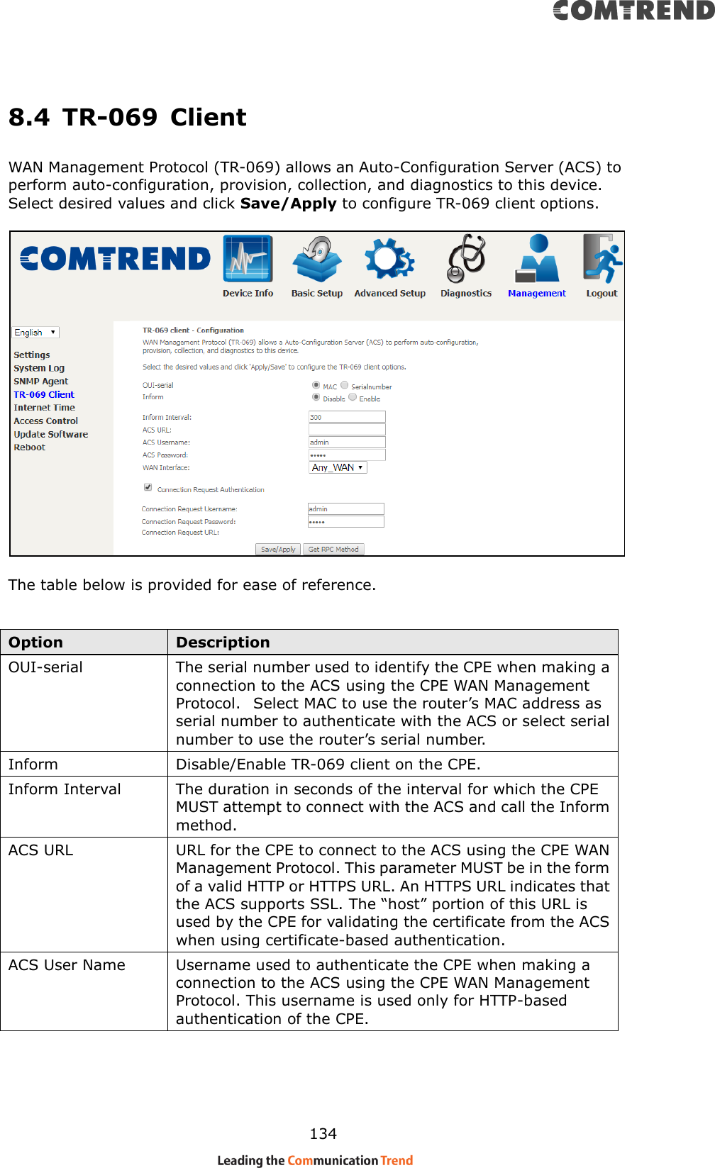 Page 65 of Comtrend VR3063U Home Gateway User Manual CT 5374