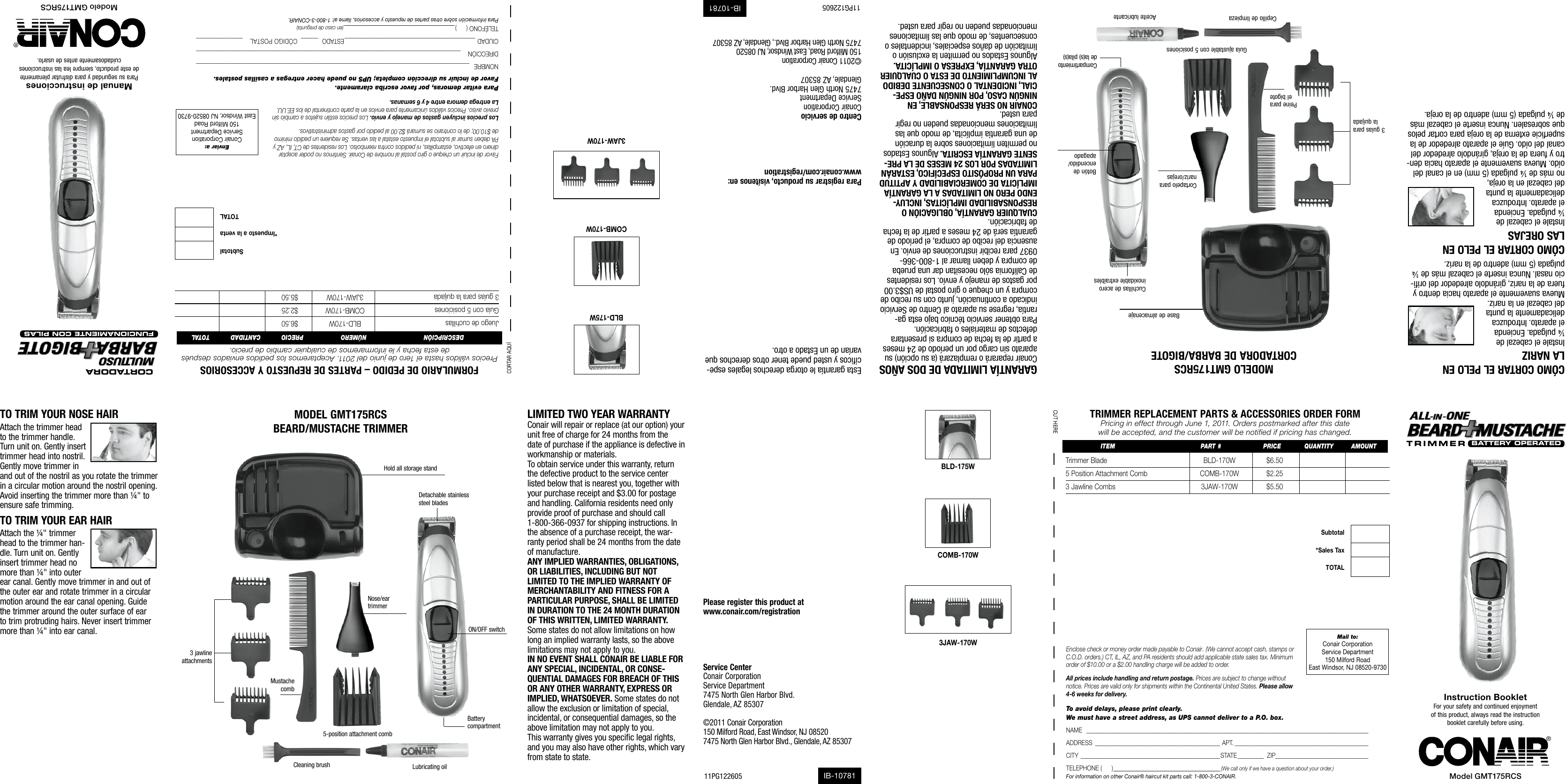 Page 2 of 2 - Conair Conair-Electric-Shaver-Gmt175Rcs-Users-Manual-  Conair-electric-shaver-gmt175rcs-users-manual