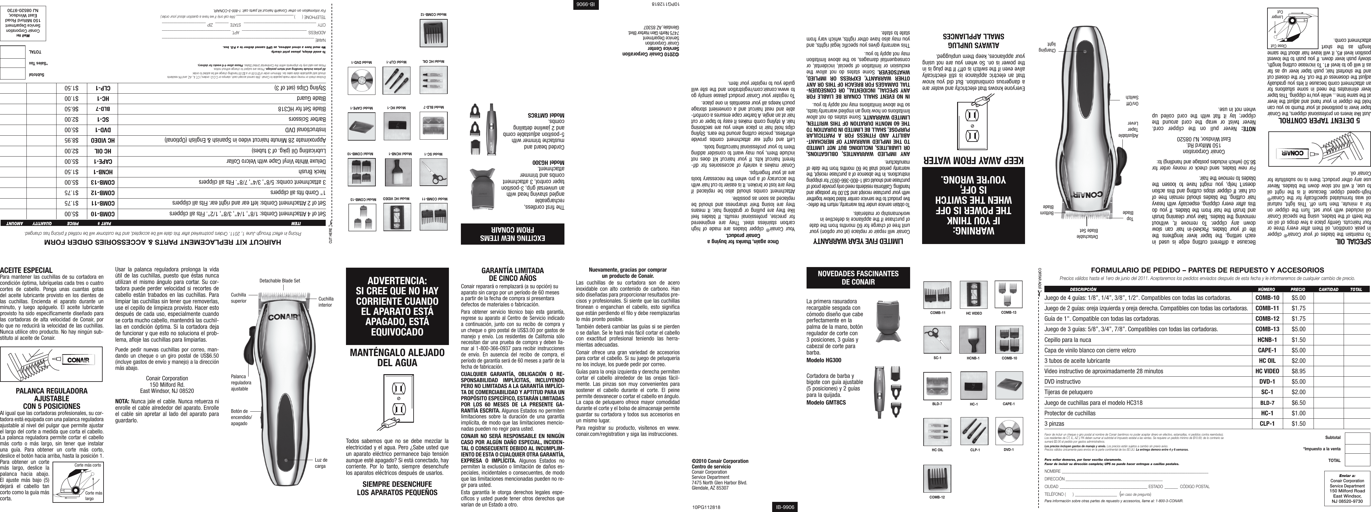 Page 2 of 2 - Conair Conair-Electric-Shaver-Hc318R-Users-Manual- Conair-electric-shaver-hc318r-users-manual