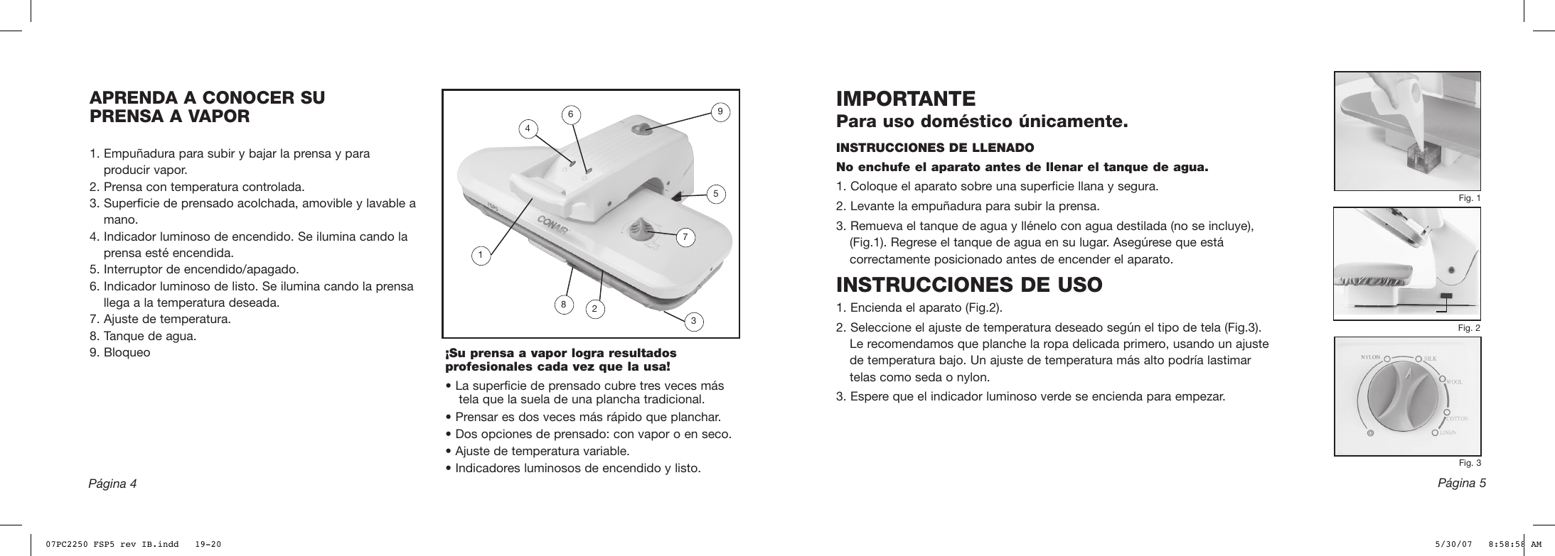 Page 10 of 12 - Conair Conair-Ib-7788-Users-Manual- 07PC2250 FSP5 Rev IB  Conair-ib-7788-users-manual