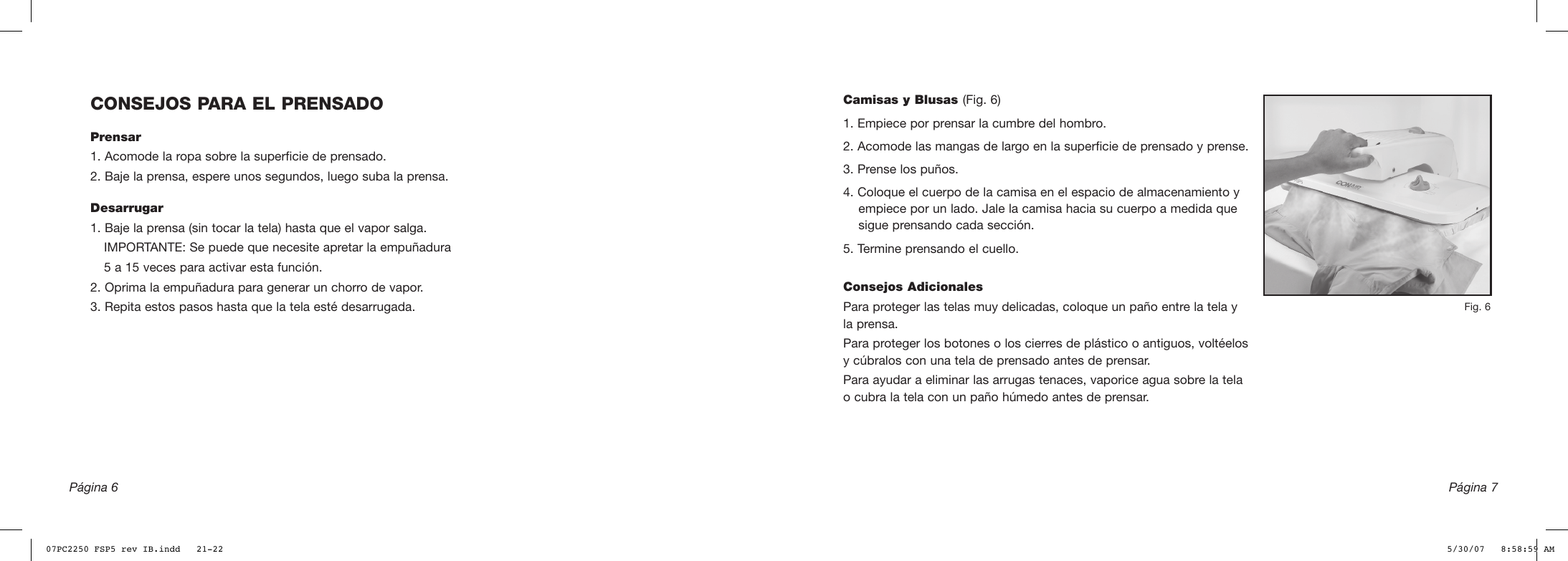 Page 11 of 12 - Conair Conair-Ib-7788-Users-Manual- 07PC2250 FSP5 Rev IB  Conair-ib-7788-users-manual