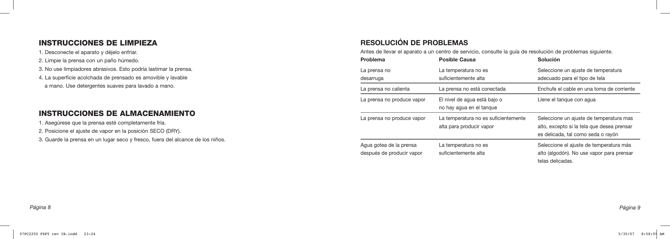 Page 12 of 12 - Conair Conair-Ib-7788-Users-Manual- 07PC2250 FSP5 Rev IB  Conair-ib-7788-users-manual