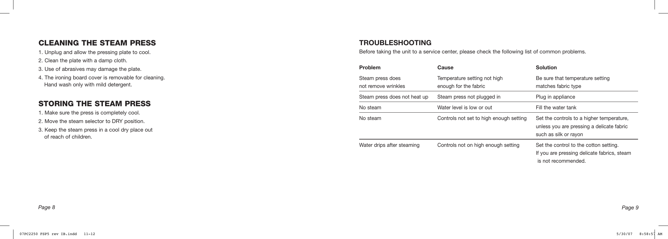 Page 6 of 12 - Conair Conair-Ib-7788-Users-Manual- 07PC2250 FSP5 Rev IB  Conair-ib-7788-users-manual