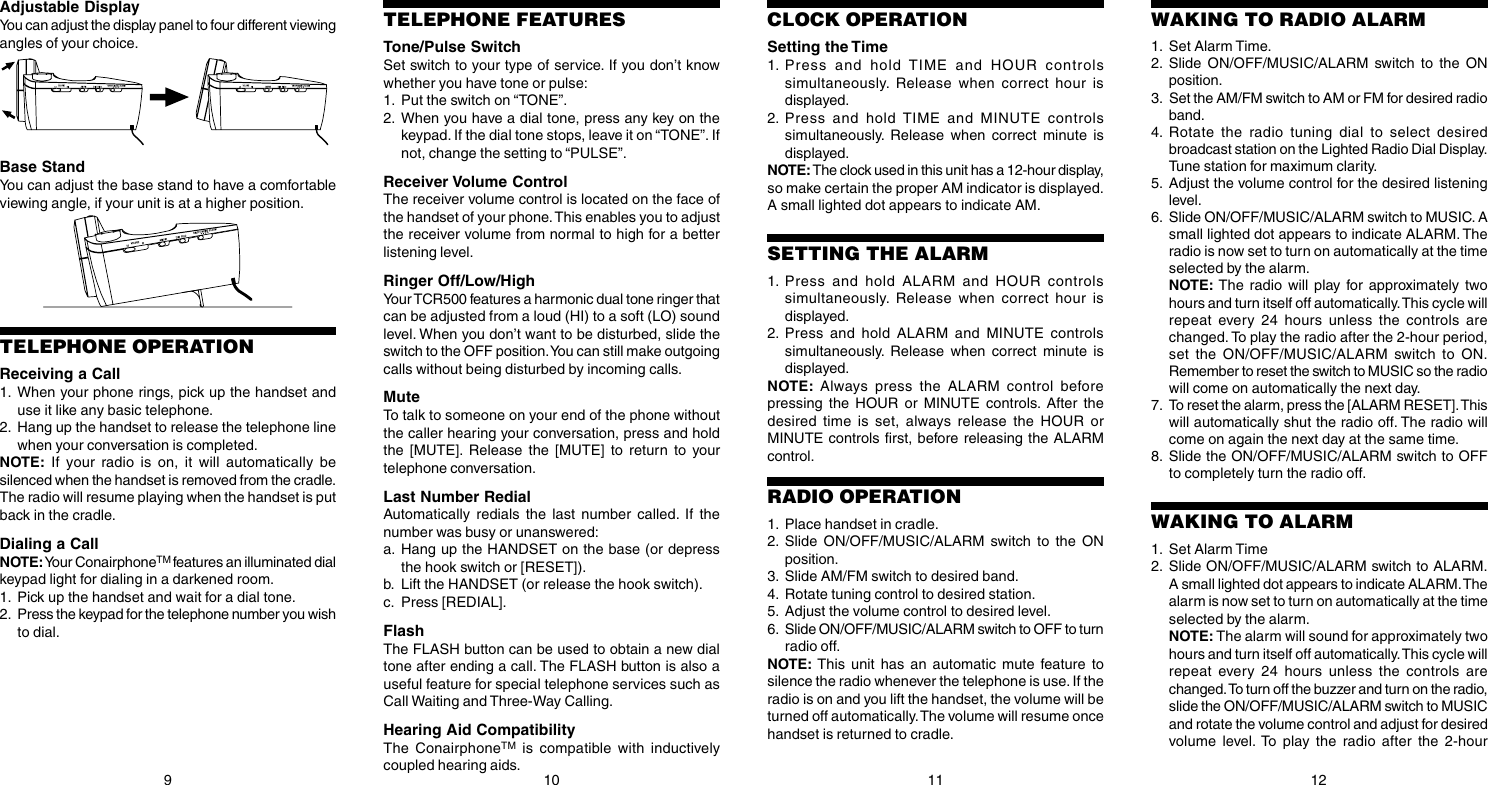 Page 4 of 5 - Conair Conair-Phone-Tcr500-Users-Manual- TCR500  Conair-phone-tcr500-users-manual