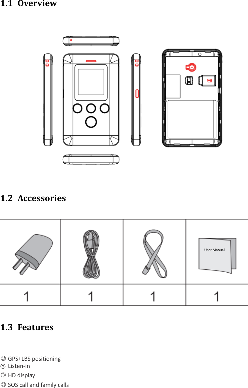 Page 2 of Concox Information Technology GK310 Personal GPS Tracker User Manual Student Card Phone