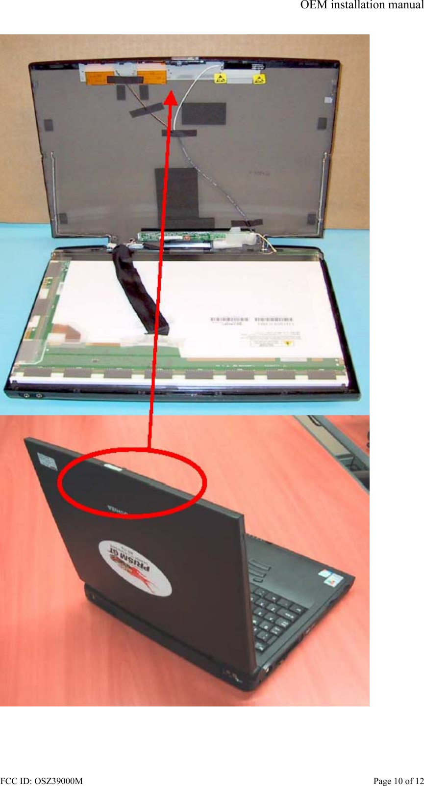 OEM installation manual FCC ID: OSZ39000M    Page 10 of 12  