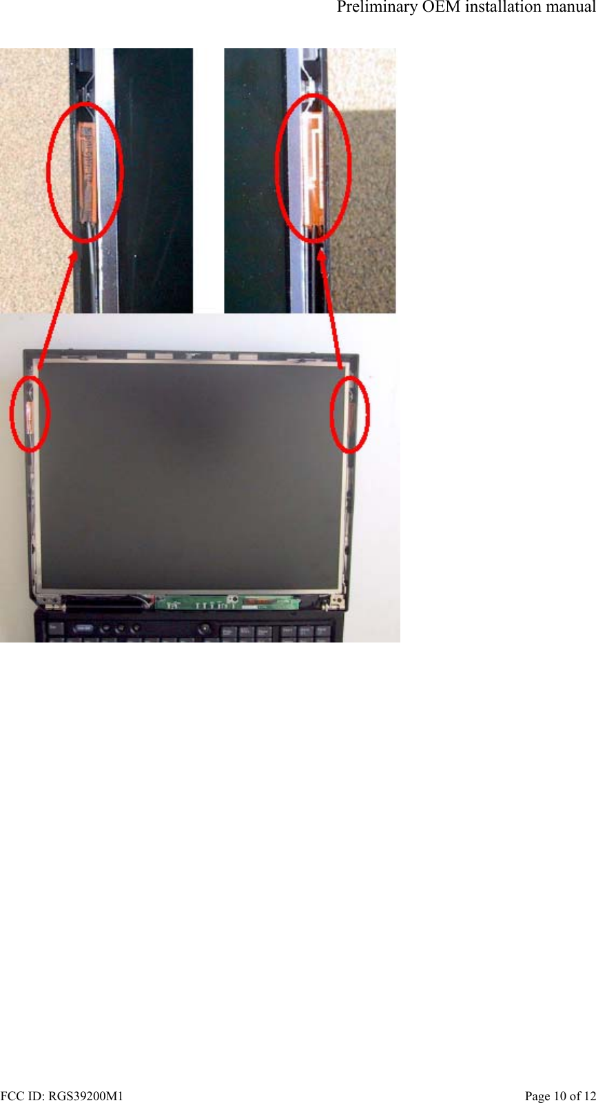 Preliminary OEM installation manual FCC ID: RGS39200M1    Page 10 of 12   