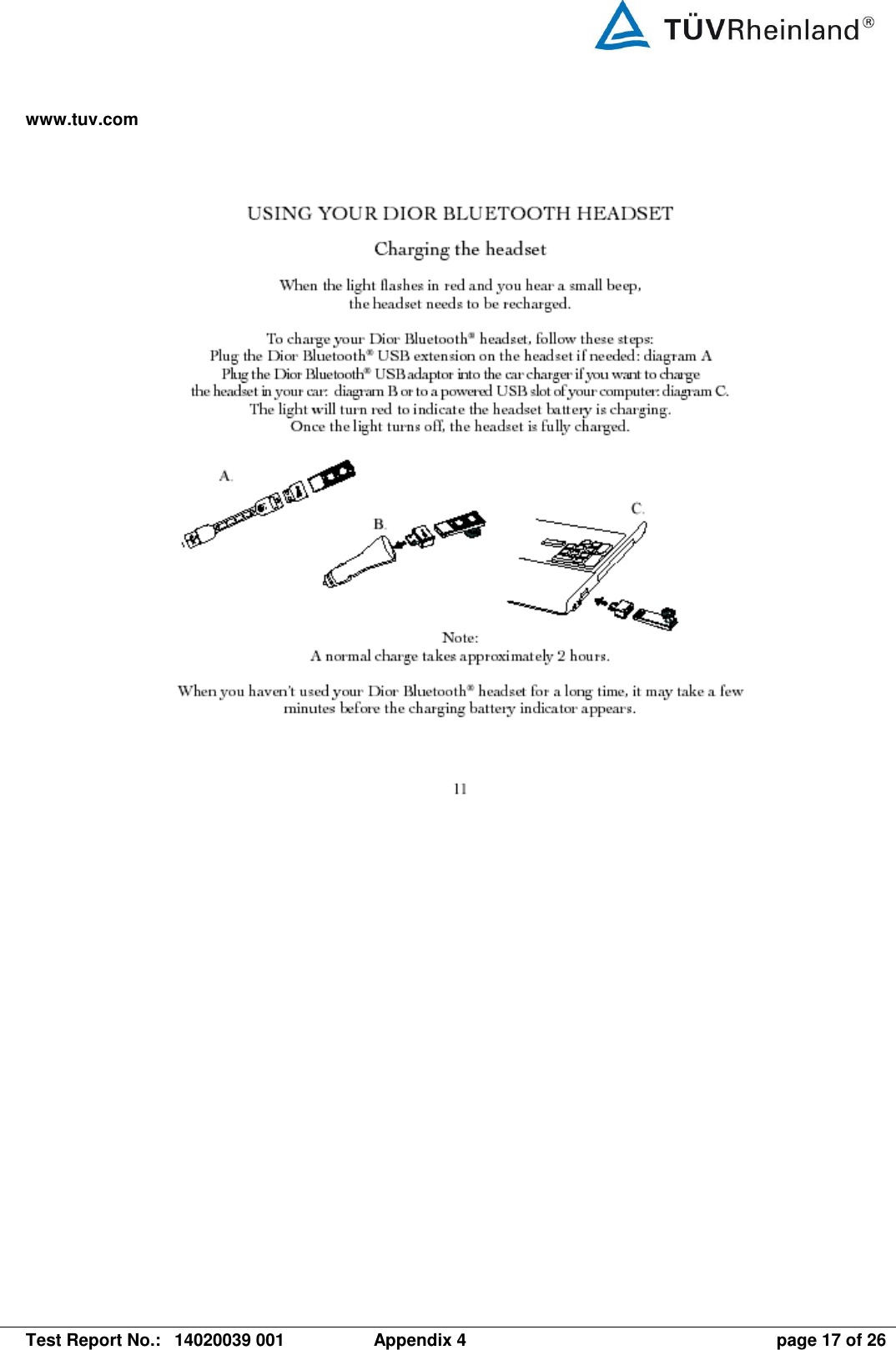 www.tuv.com   Test Report No.:  14020039 001  Appendix 4  page 17 of 26    