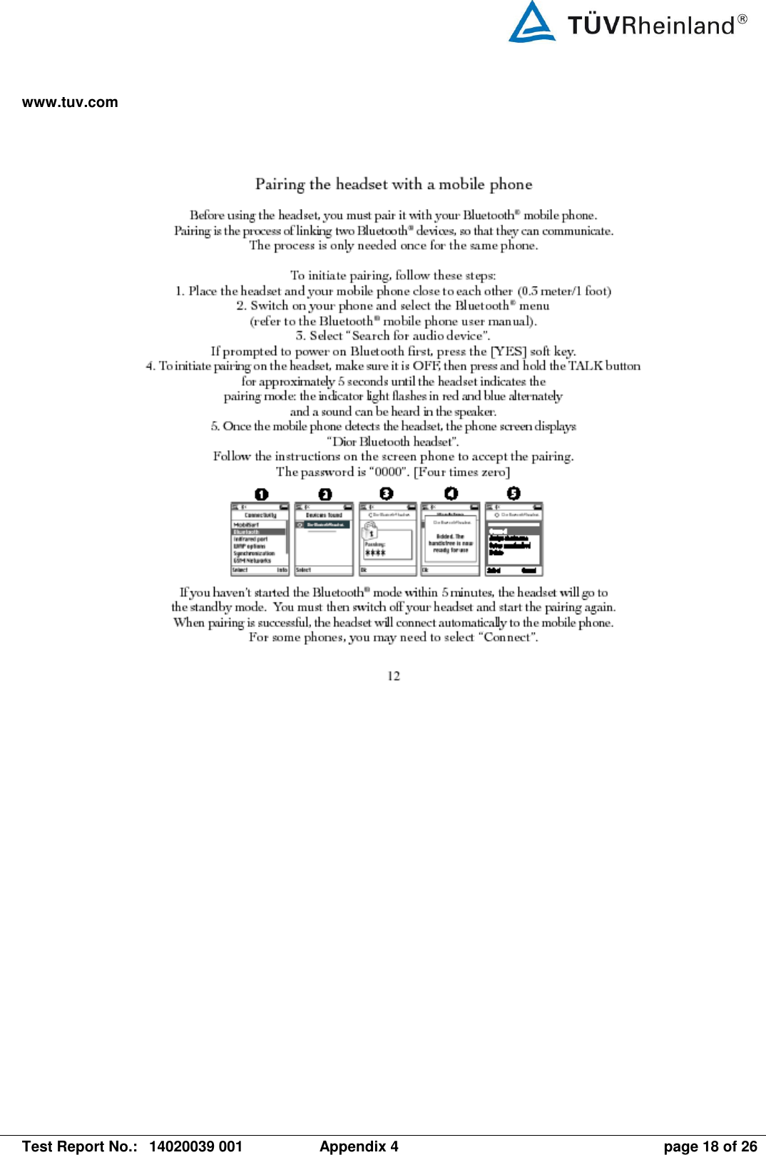 www.tuv.com   Test Report No.:  14020039 001  Appendix 4  page 18 of 26    