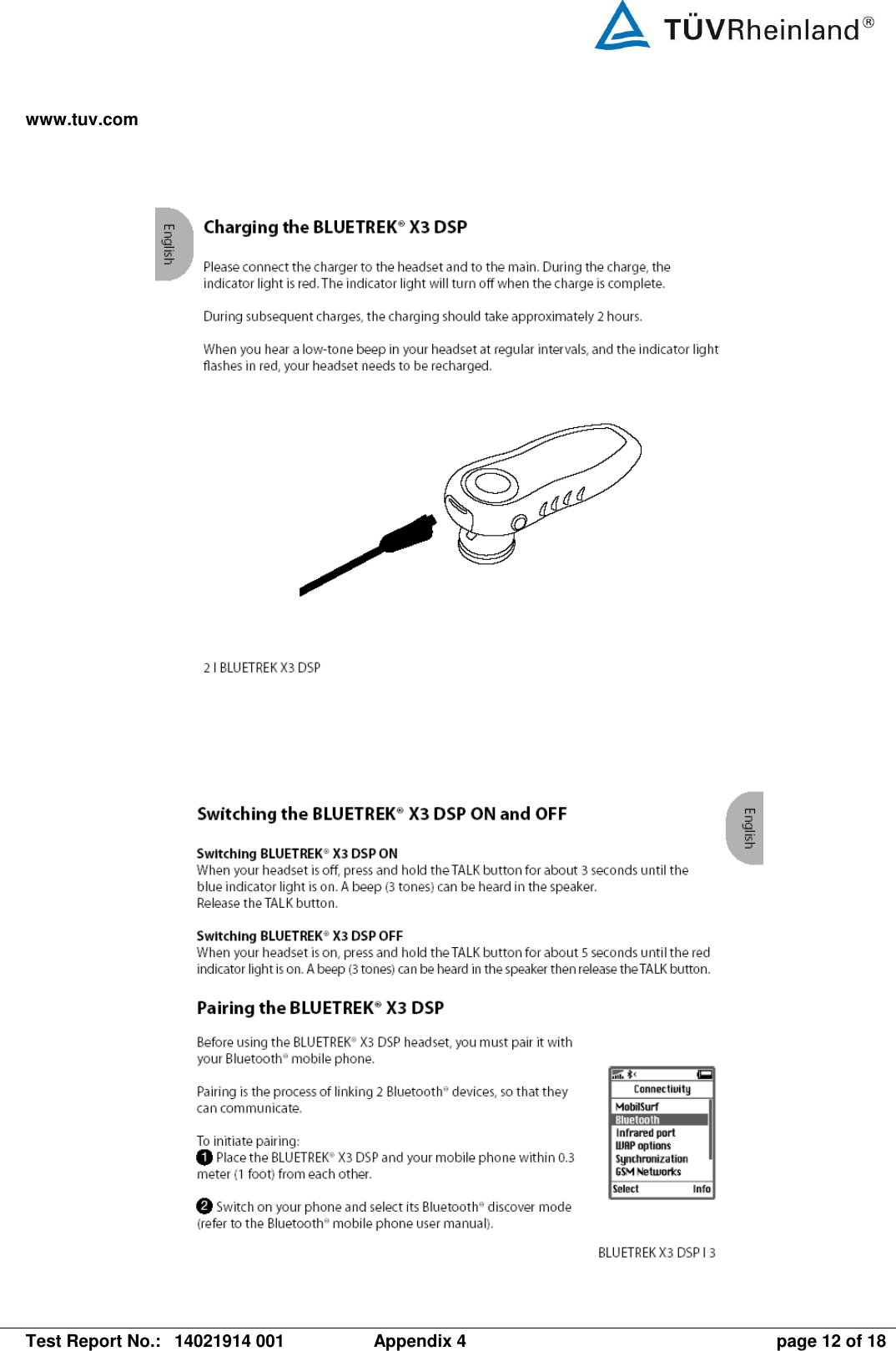 www.tuv.com   Test Report No.:  14021914 001  Appendix 4  page 12 of 18       