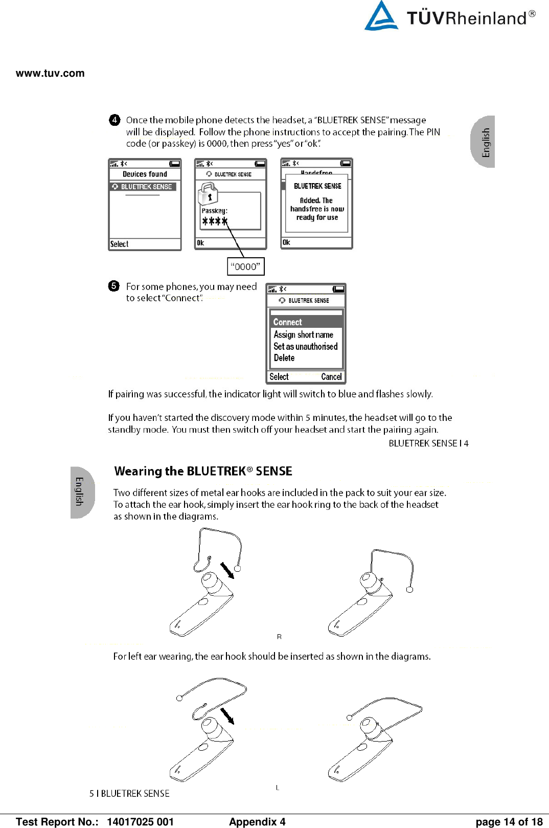 www.tuv.com   Test Report No.:  14017025 001  Appendix 4  page 14 of 18         