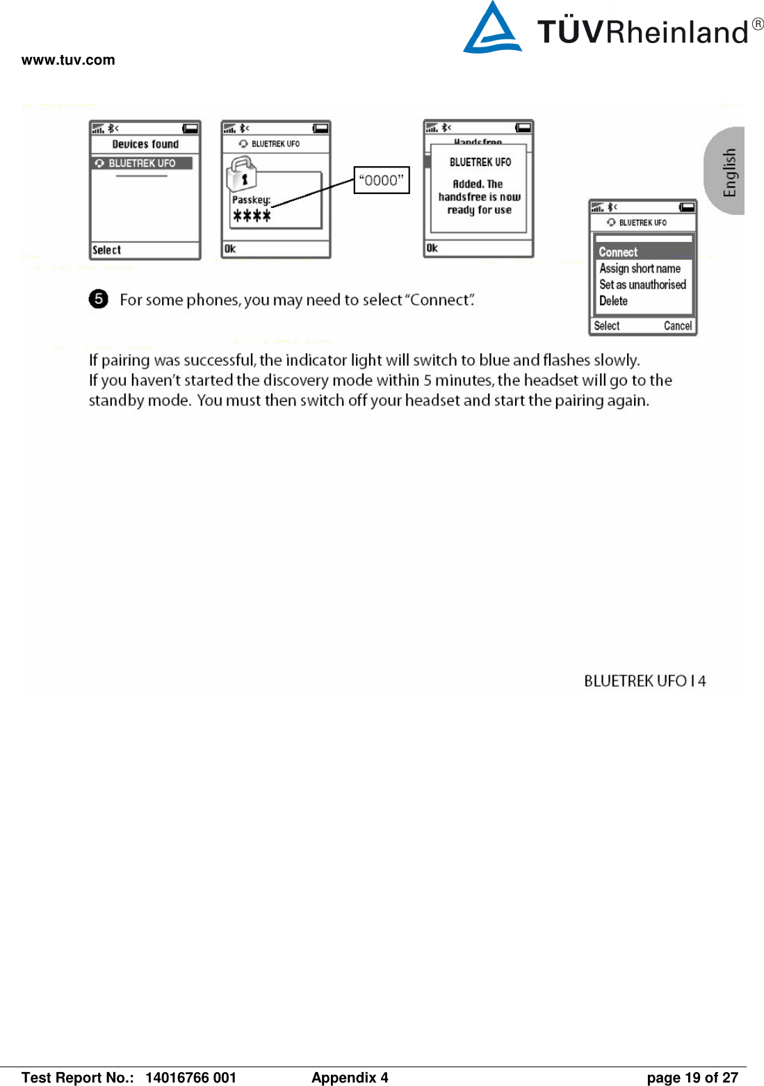 www.tuv.com   Test Report No.:  14016766 001  Appendix 4  page 19 of 27   