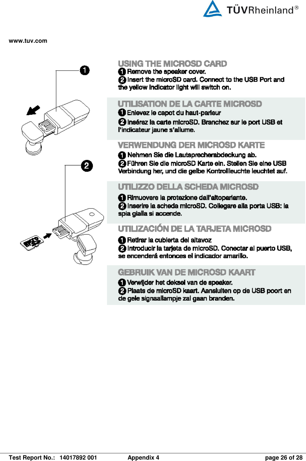 www.tuv.com   Test Report No.:  14017892 001  Appendix 4  page 26 of 28    