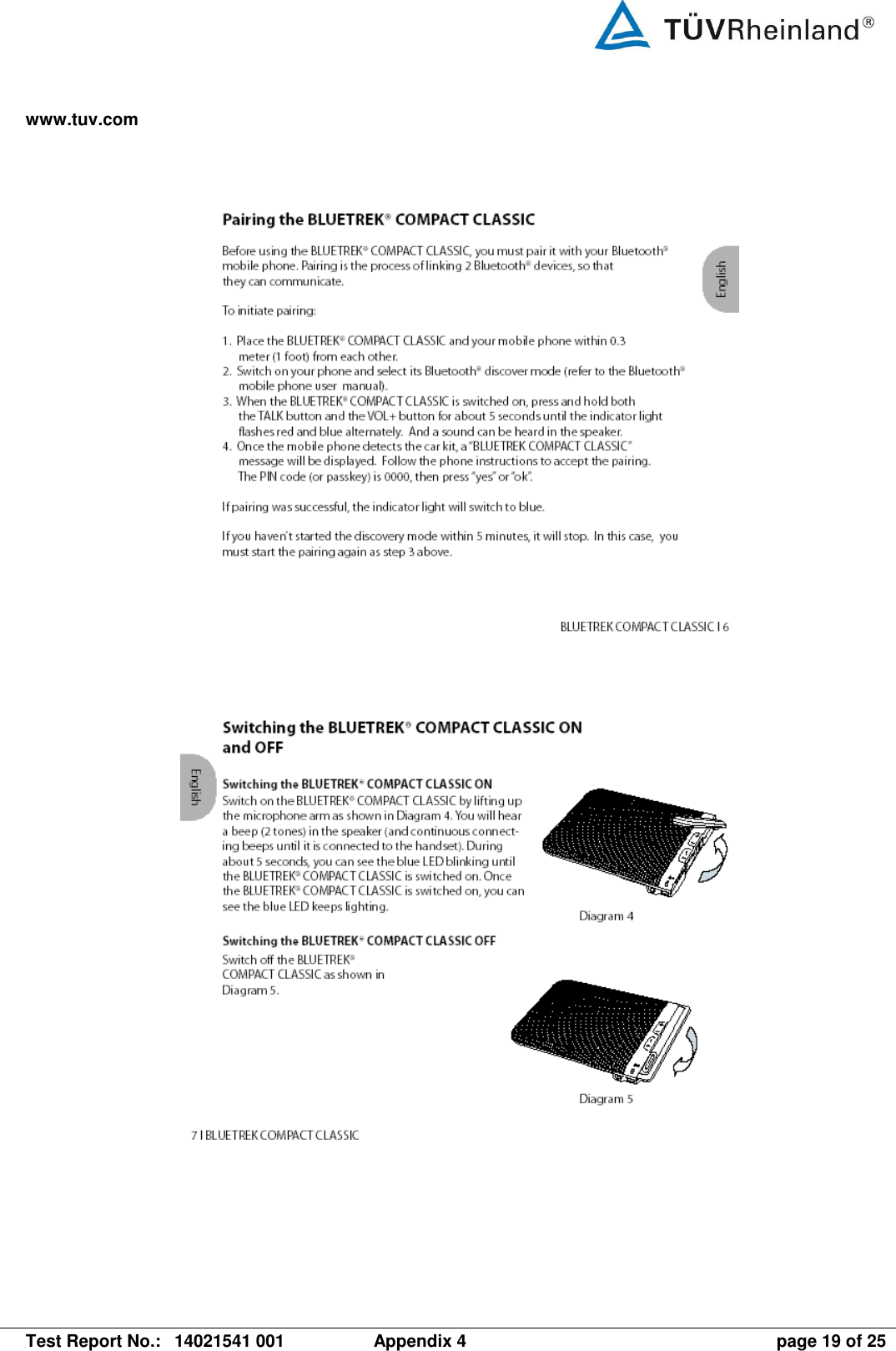 www.tuv.com   Test Report No.:  14021541 001  Appendix 4  page 19 of 25       