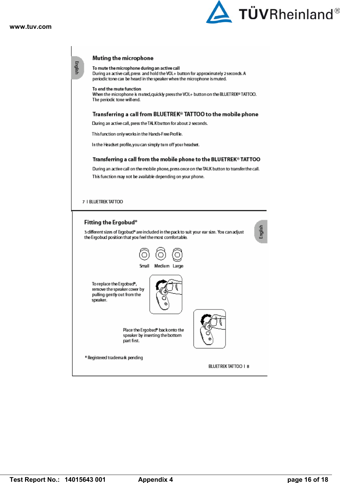 www.tuv.com   Test Report No.:  14015643 001  Appendix 4  page 16 of 18               