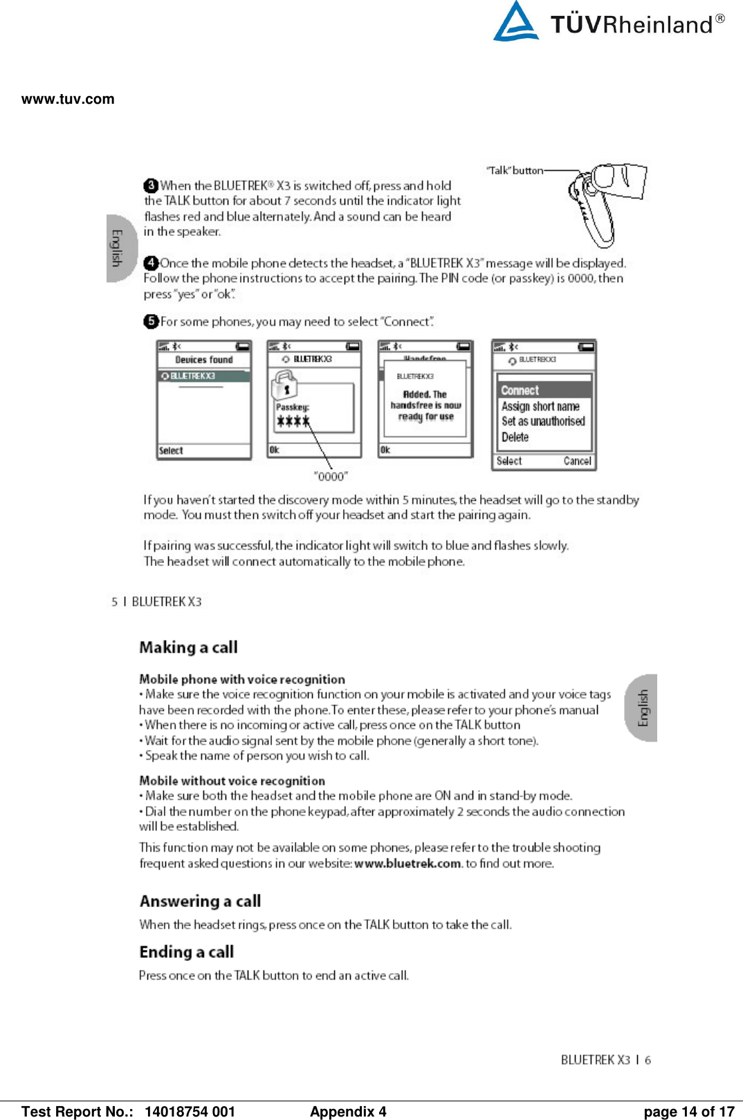 www.tuv.com   Test Report No.:  14018754 001  Appendix 4  page 14 of 17        