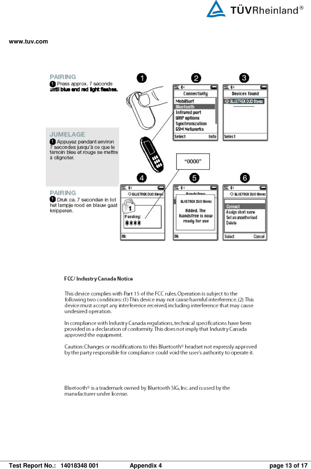 www.tuv.com   Test Report No.:  14018348 001  Appendix 4  page 13 of 17         