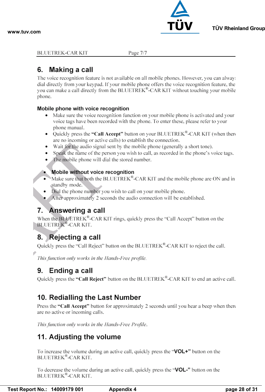 www.tuv.com   Test Report No.:  14009179 001  Appendix 4  page 28 of 31 