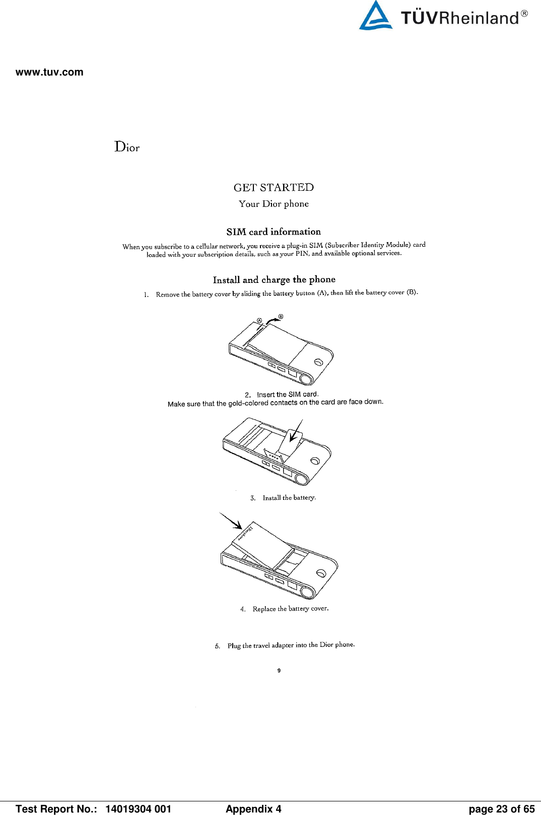 www.tuv.com   Test Report No.:  14019304 001  Appendix 4  page 23 of 65 