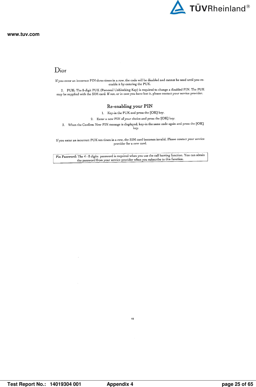 www.tuv.com   Test Report No.:  14019304 001  Appendix 4  page 25 of 65 