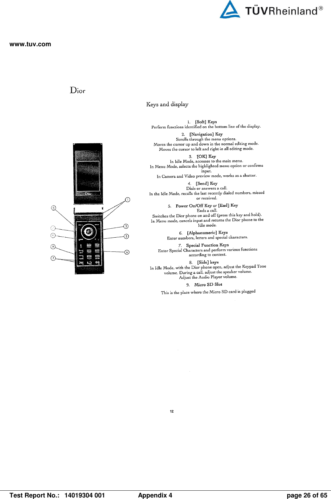 www.tuv.com   Test Report No.:  14019304 001  Appendix 4  page 26 of 65 