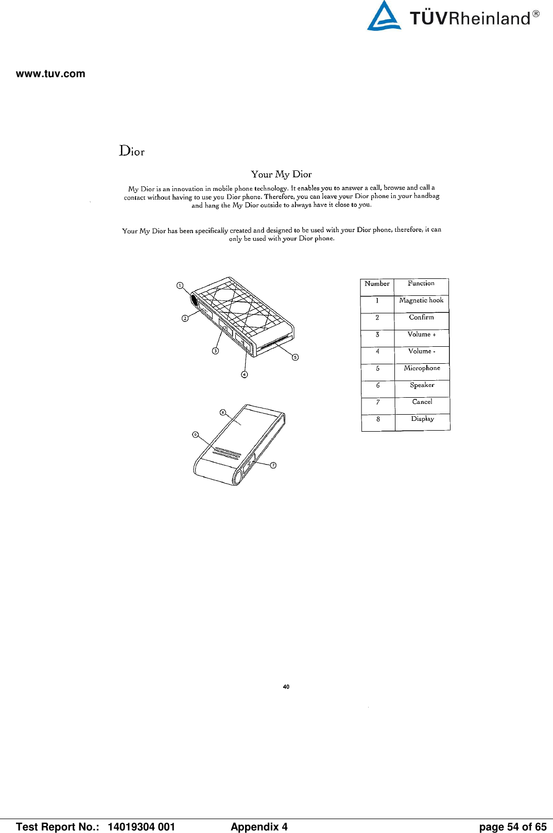 www.tuv.com   Test Report No.:  14019304 001  Appendix 4  page 54 of 65 