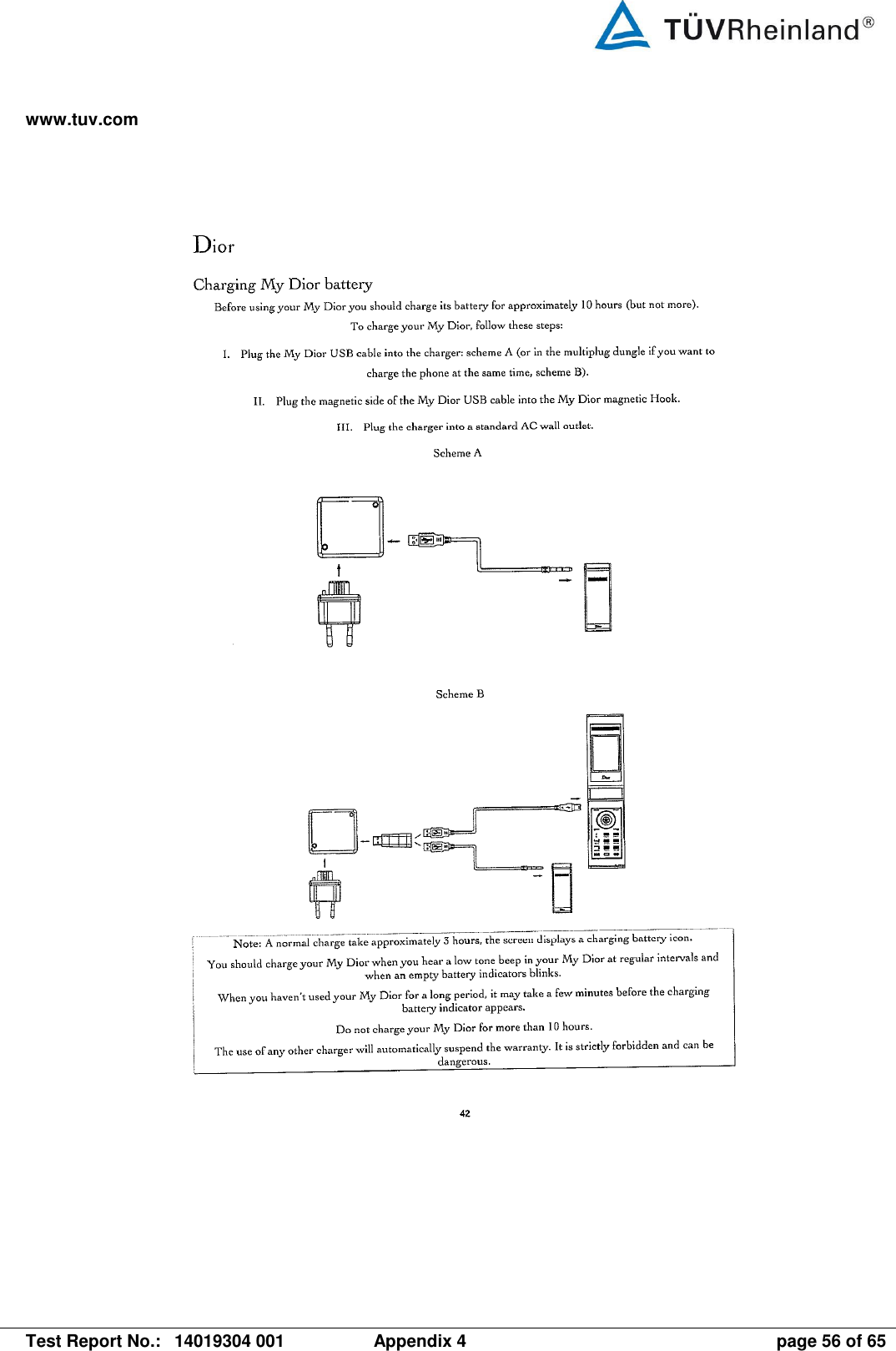 www.tuv.com   Test Report No.:  14019304 001  Appendix 4  page 56 of 65 