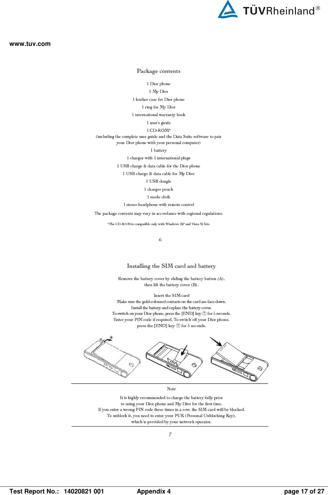 www.tuv.com   Test Report No.:  14020821 001  Appendix 4  page 17 of 27       